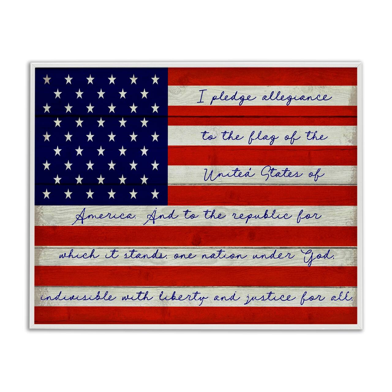 Stupell Industries Pledge of Allegiance Flag Framed Giclee Art